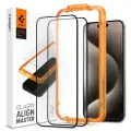 SPIGEN Black Tempered Glass screen protector for iPhone 15 Pro Max — Photo 1