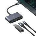 USAMS Adapter HUB 5w1 USB 2.0|USB 3.0| USB-C|TF|SD szary|dark grey SJ628HUB01 (US-SJ628) Фото num