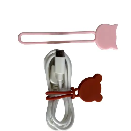 Silicone cable reel - pink Photo
