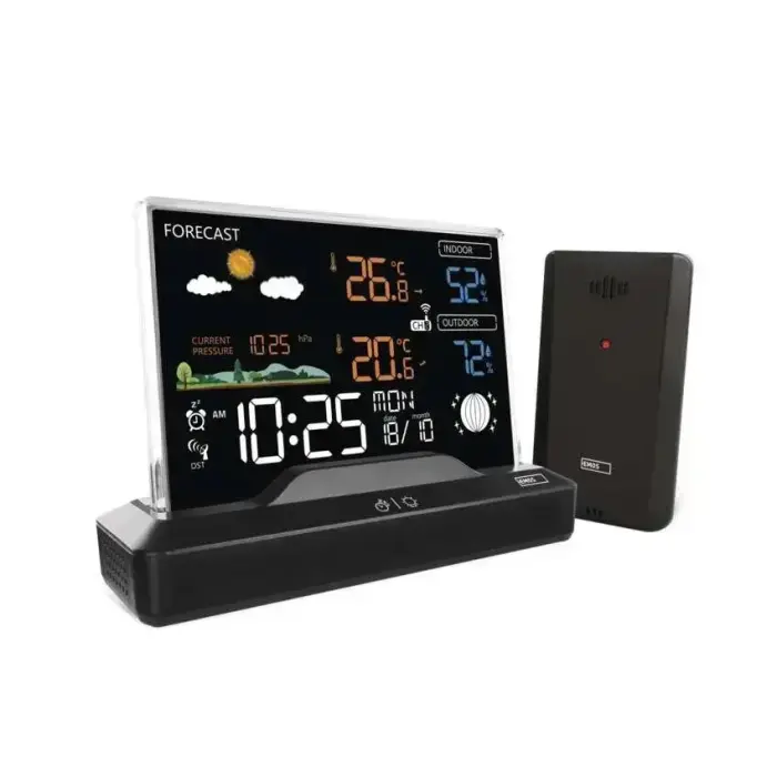 Wireless Digital Weather Station with Outdoor Sensor, Black