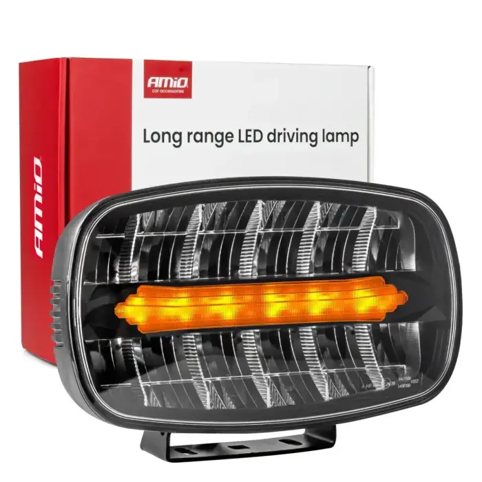 LED long-range headlamp with position light function 109W 12V 24V AMIO-04535