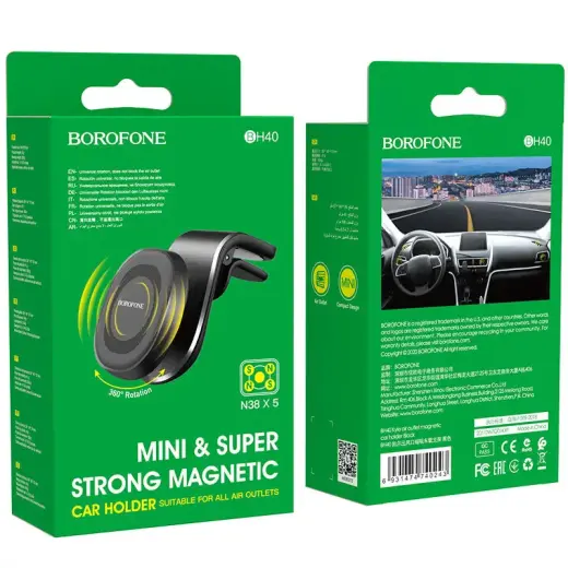 Borofone Car holder BH40 Kyle magnetic, air vent mount black Photo