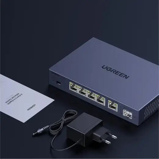 Switch Ugreen 6-Port 2.5GB/s Ethernet Switch - Gray Foto 2