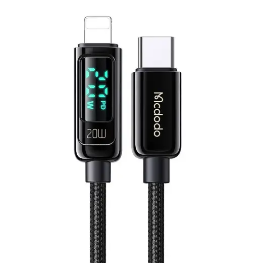 Mcdodo CA-8810 провод для передачи данных и зарядки | USB-C на Lightning | 36W | с LCD дисплеем | 1.2m | черный Фото num