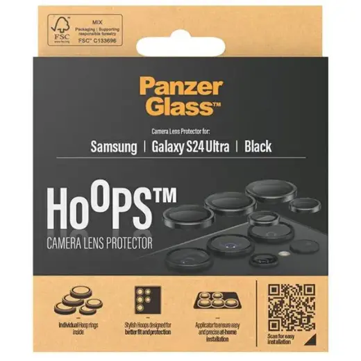 PanzerGlass Hoops Camera Sam S24 Ultra czarny|black 1209 camera lens protector hoop optic rings Фото num