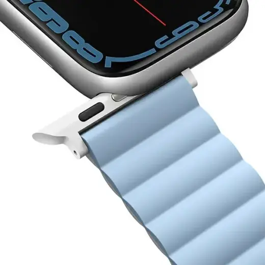 UNIQ pasek Revix Apple Watch Series 4|5|6|7|8|SE|SE2|Ultra 42|44|45|49mm. Reversible Magnetic biały-niebieski|white-blue Фото num