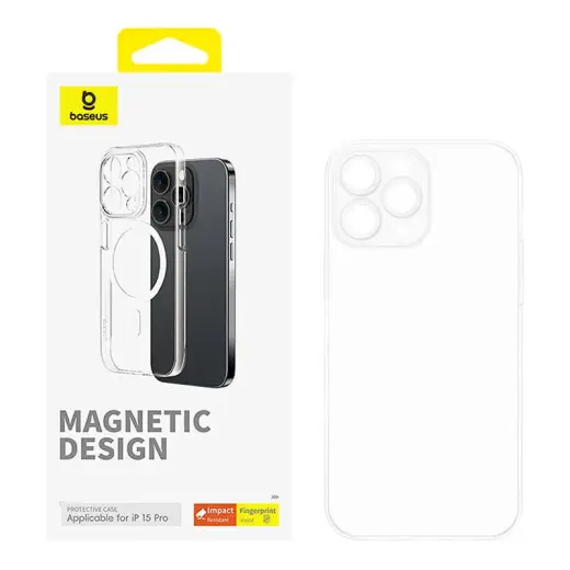 Magnetic Phone Case for iPhone 15 Pro Baseus OS-Lucent Series (Clear) Photo