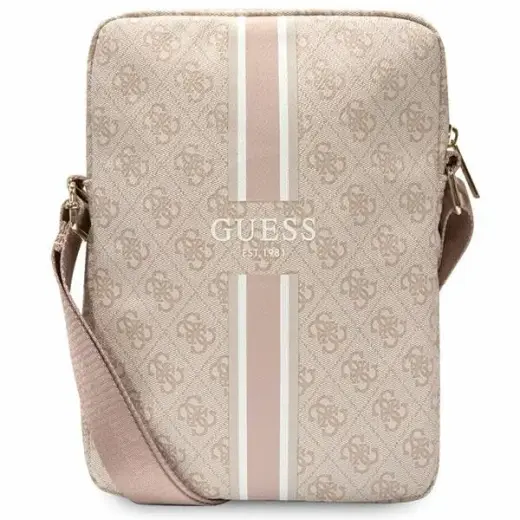Guess PU 4G Printed Stripes Tablet Bag 10" Pink Фото num