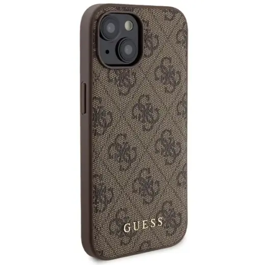 Zestaw Guess GUBPM5P15S4GEMGW iPhone 15 6.1" hardcase + Powerbank 5000mAh MagSafe brązowy|brown 4G Metal Logo Foto 4