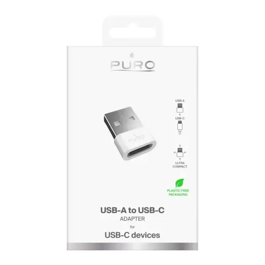 Puro USB-C - USB-A Adapter - White Фото num