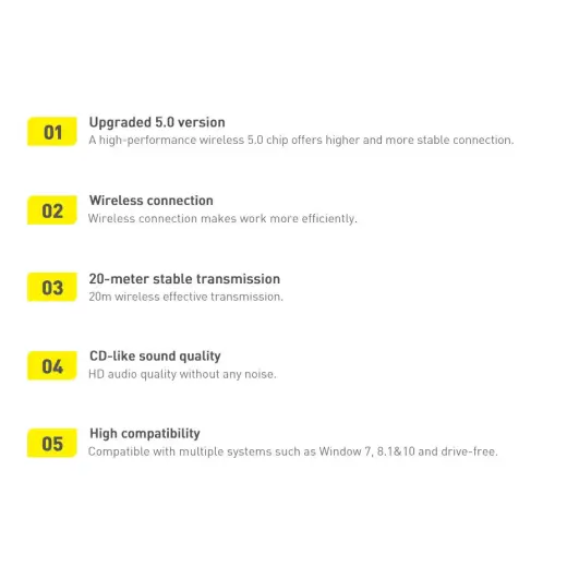 Baseus BA04 mini Bluetooth 5.0 adapteris USB uztvērējs datora raidītājs melns (ZJBA000001) Foto 3