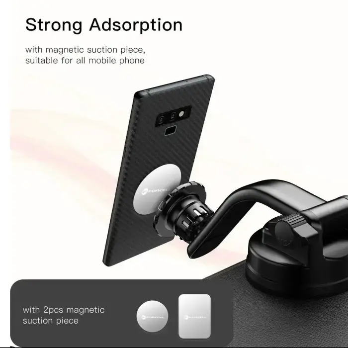 Magnetic car phone holder Forcell F-Grip MagLuxe windshield / dashboard / air vent black Photo