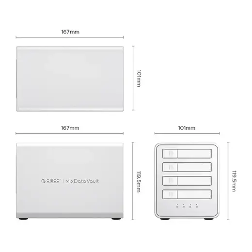 Orico 8848RC3 DAS Series 4-bay 2.5" HDD/SSD Disk Array - White Фото num