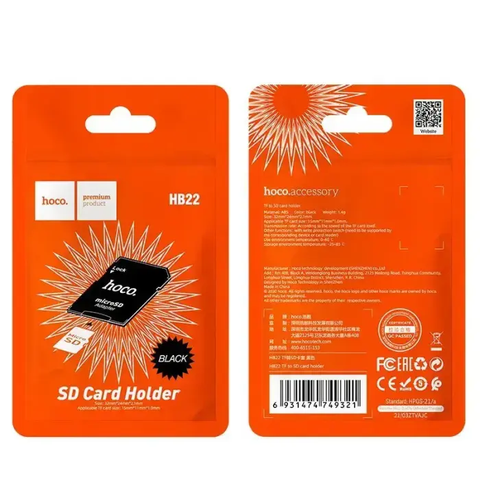 HOCO adapter TF to SD memory cards HB22  Foto 9
