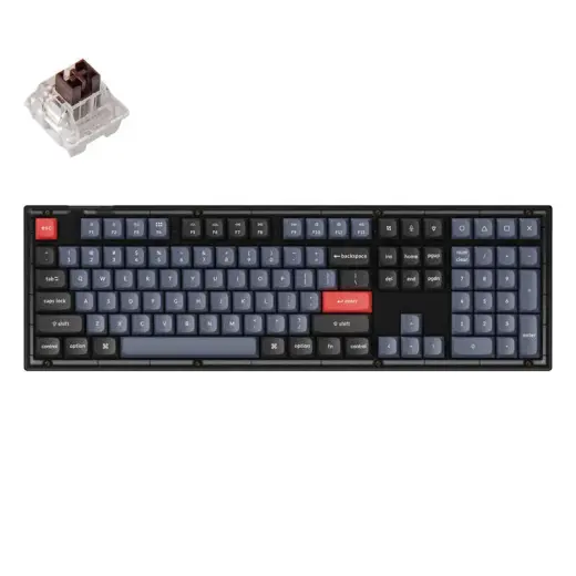 Keychron V6 QMK|VIA RGB Knob Brown Switch Mechanical Keyboard (black) Photo