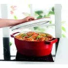 Чугунная кастрюля Pyrex 3,8 л овальная 29x21 см красная Фото num