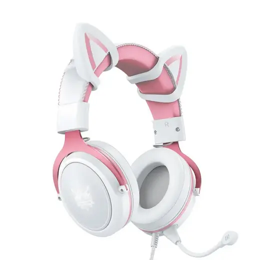 ONIKUMA X10 White|Pink|Cat Ears Gaming Headphones Photo