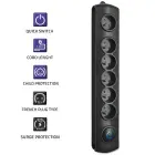 Qoltec Surge protector | 6 sockets | 1.8m | Black — Foto 4