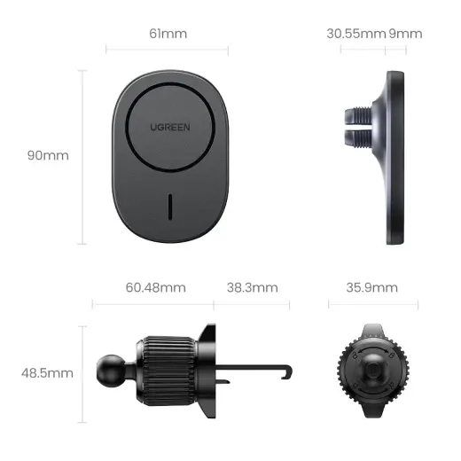 Ugreen CD345 magnetic car holder for air vent - black Photo
