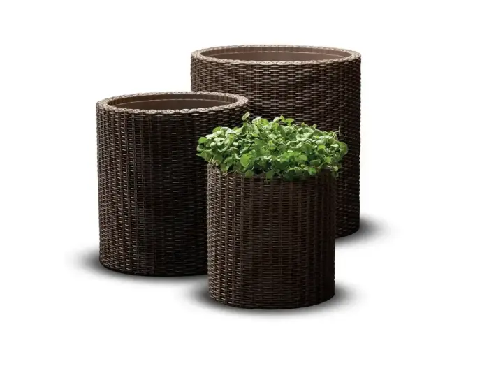Puķu podu komplekts Cylinder Planters S+M+L brūns