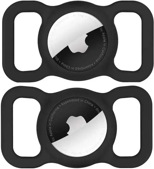 Apple AirTag Silicone Case for Dog or Cat Collar - Black Photo
