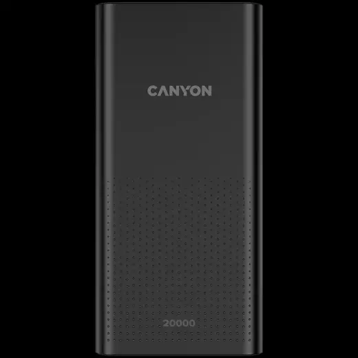 CANYON  PB-2001 Power bank 20000mAh Li-poly battery  Input 5V|2A   Output 5V|2.1A(Max)  144*69*28.5mm  0.440Kg  Black