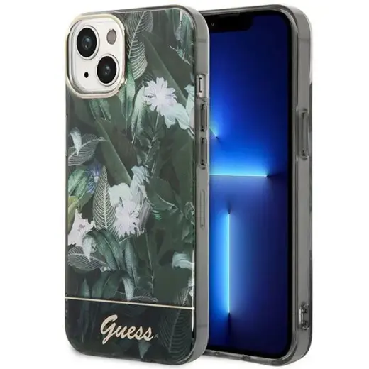 Guess GUHCP14MHGJGHA iPhone 14 Plus 6,7" zielony|green hardcase Jungle Collection Foto 1