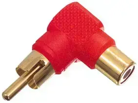 Pāreja RCA Kontaktdakšiņa Ligzda sarkana  90°