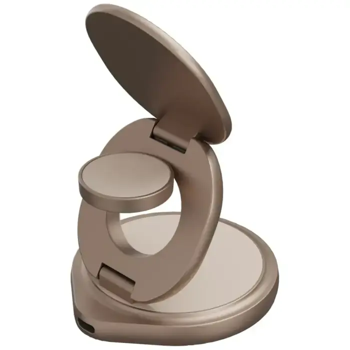 Wireless Charger Bazic Gomag Gyre Foldable 3in1 15W Fast Charging gold Фото num