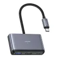 USAMS Adapter HUB 4w1 2xUSB 2.0|USB 3.0| USB-C szary|dark grey SJ627HUB01 (US-SJ627) Фото num