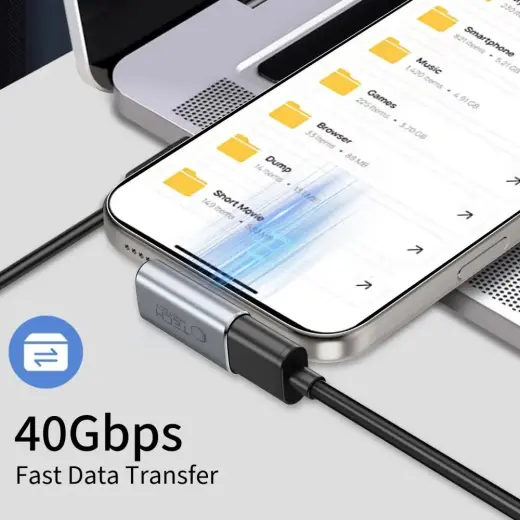 Tech-Protect Ultraboost AA03 USB-C Angled Adapter - Gray Photo