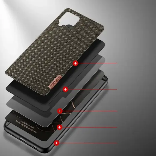 Dux Ducis Fino case covered with nylon material for Samsung Galaxy A22 4G green Photo