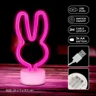 Neon LED on stand RABBIT pink USB-C FSC-10 Forever Light Foto 4