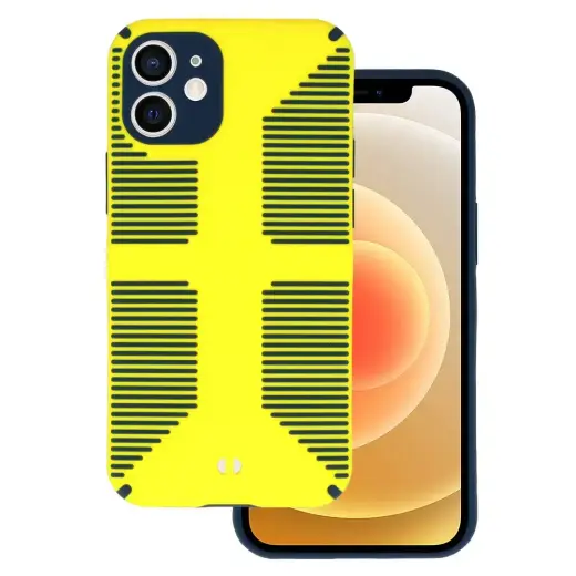 TEL PROTECT Grip phone case for iPhone 12 Mini yellow