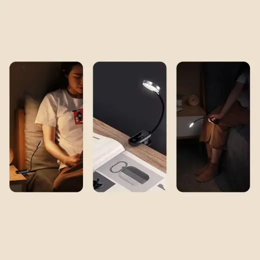 Baseus mini LED lasāmspuldze ar klipu pelēka (DGRAD-0G) Foto 13