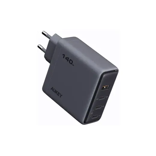 AUKEY PA-C6 charger total power 140W four-port 3C1A global fast charging protocol European regulation dark gray EU Plug
