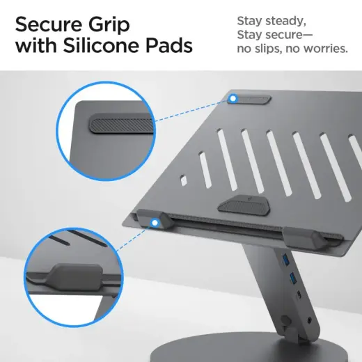 SPIGEN LD204H LAPTOP STAND HUB SPACE GREY Photo