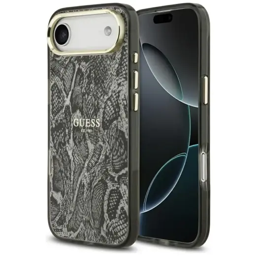 Guess Python Pattern phone case with MagSafe support for iPhone 17 Air black