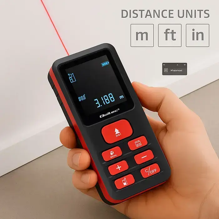 Qoltec Precise digital laser distance meter with an electronic level | LCD with backlight | 50m Foto 5