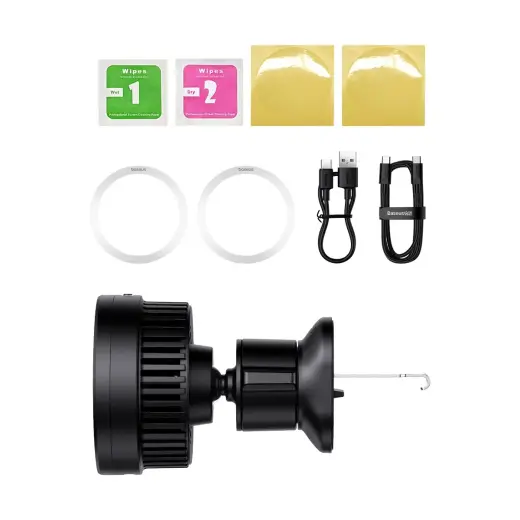 Baseus MagPro Series car holder with 15W inductive charger for air vent - black Фото num
