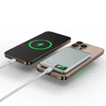 Blavec Power Bank 5000mAh BJ-03 Ultra Slim 7,8mm - Type C - 22,5W magnetic Magsafe 3 in 1 (PBBJ03-MC5G) grey (damaged packaging) Foto 14