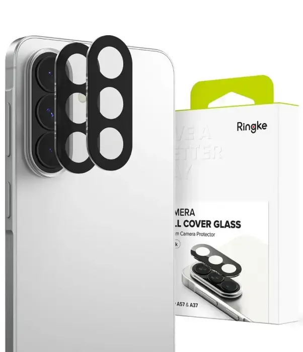 Ringke kameras aizsargstikls telefonam Samsung Galaxy A37 (A376) melns (2 gab.)