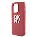 DKNY PU Leather Stack Logo Wrist Strap Case for iPhone 14 Pro Red — Foto 2