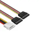 Qoltec Cable adapter POWER MOLEX | 2xSATA | 0.2m Photo