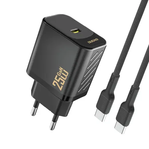 Dudao A27CEU PD 25W GaN SB-C Wall Charger with USB-C Cable - Black