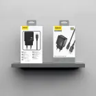 Dudao A23TEU 2.4A GaN USB-A Wall Charger with USB-A - USB-C Cable - Black Foto 3