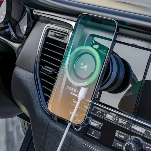 Wozinsky WUSQ-01 Car Holder with Qi Charger Compatible with MagSafe - Black Foto 6