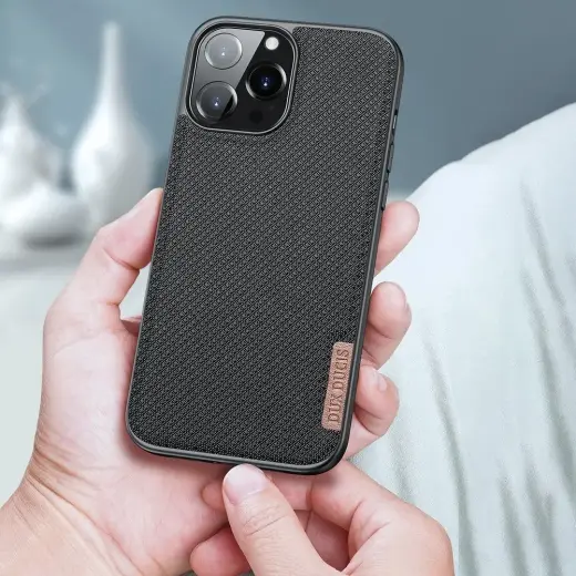 Dux Ducis Fino case covered with nylon material for iPhone 13 Pro Max gray Photo