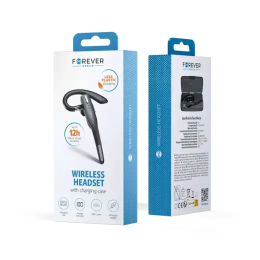 Forever wireless headset BH-100 with charging case black Foto 6