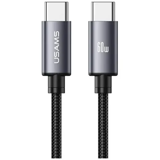 USAMS U91 data transfer and charging cable | USB-C to USB-C | 60W | 1m | gray